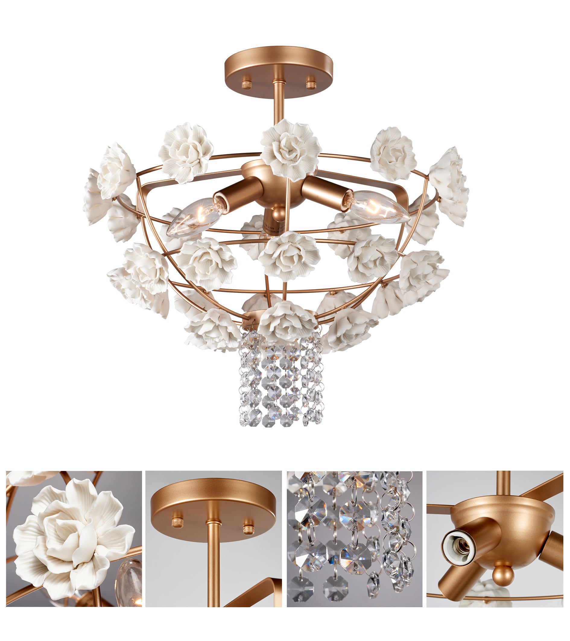 Bianca Semi Flush Gold Light