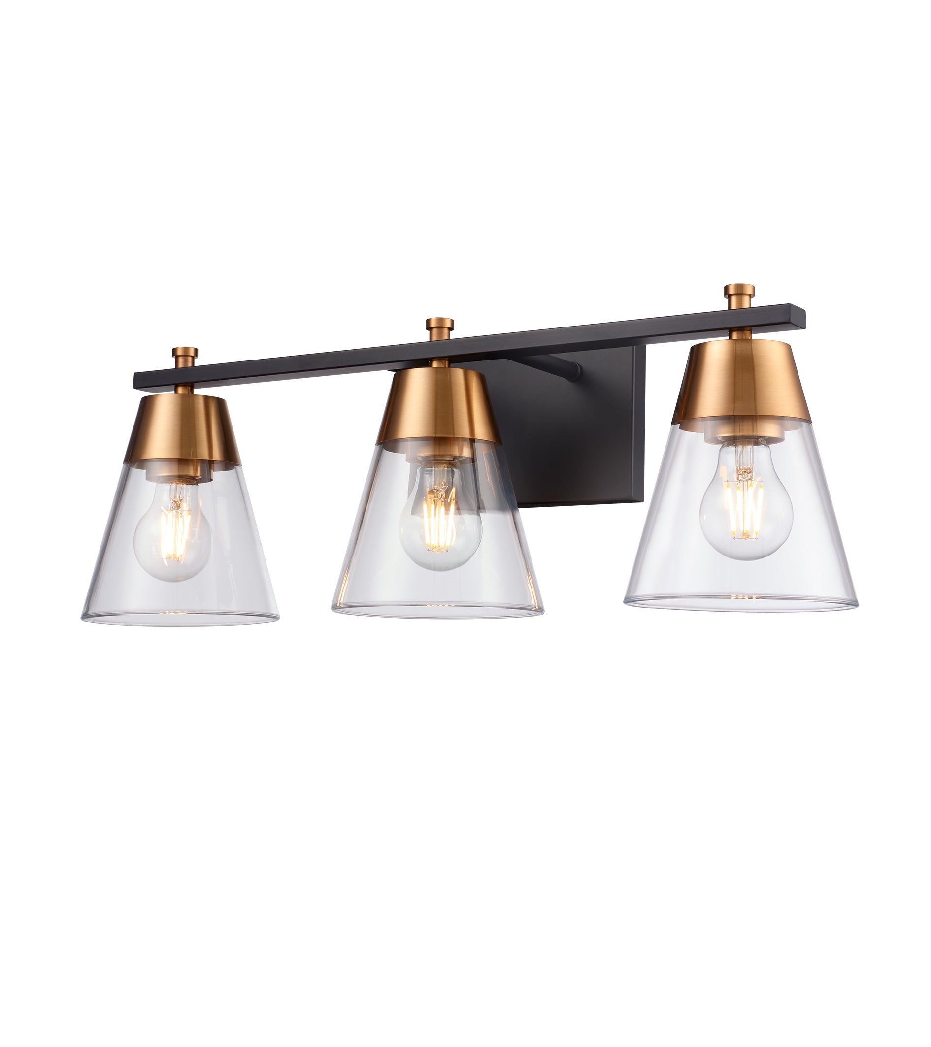 Alain 3 Light Gold Black vanity Light