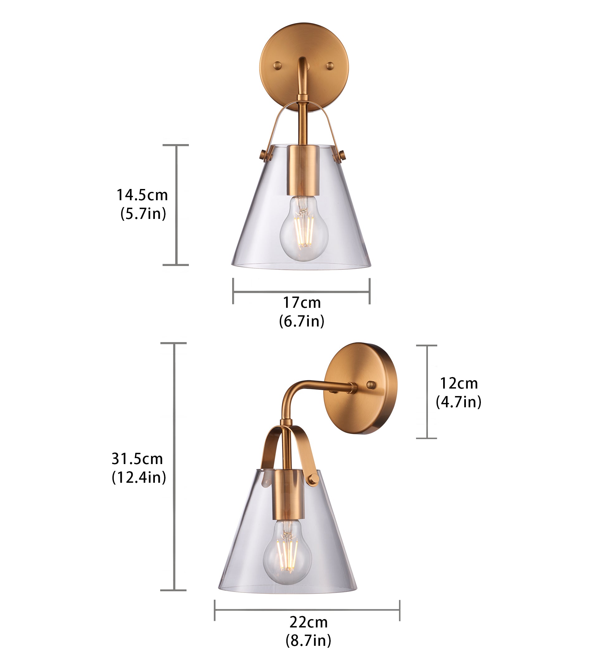 Colette Gold Wall Sconce