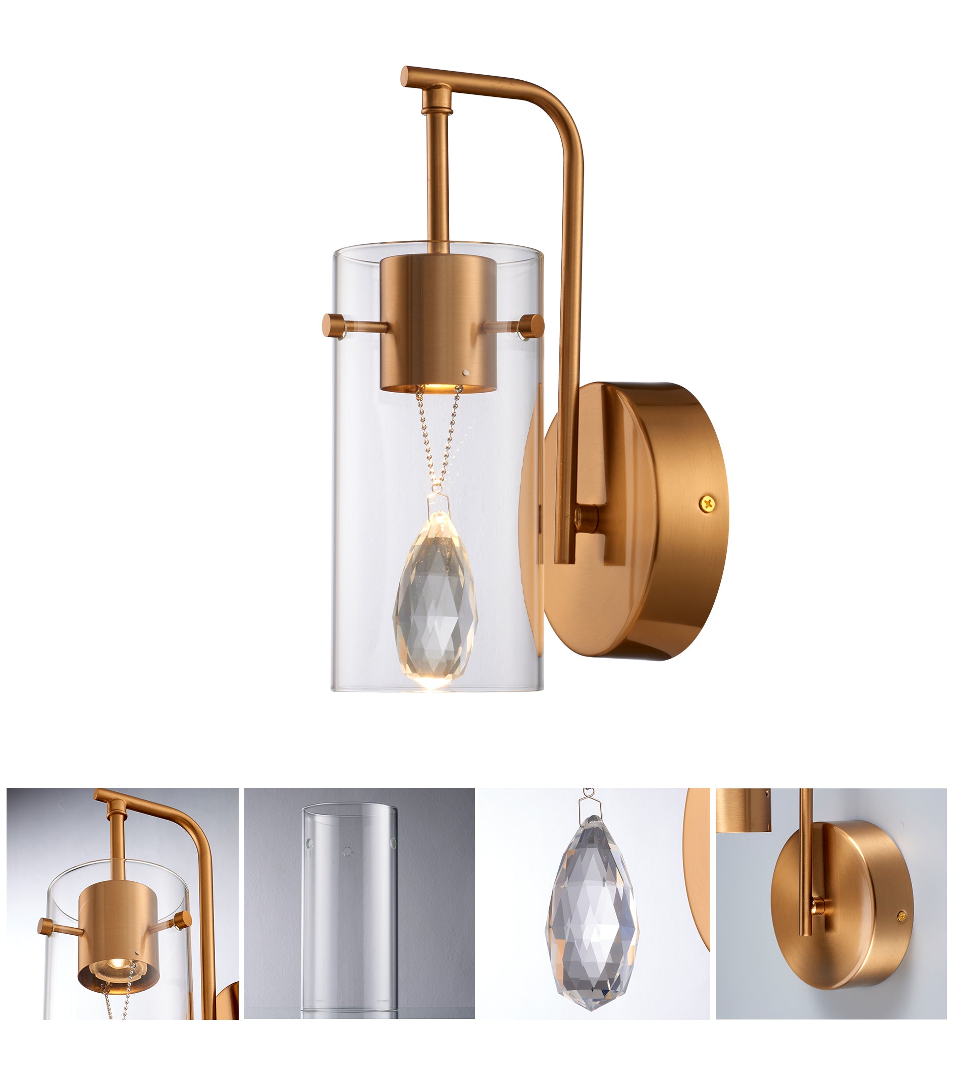 Fluer Brass Gold Wall Sconce