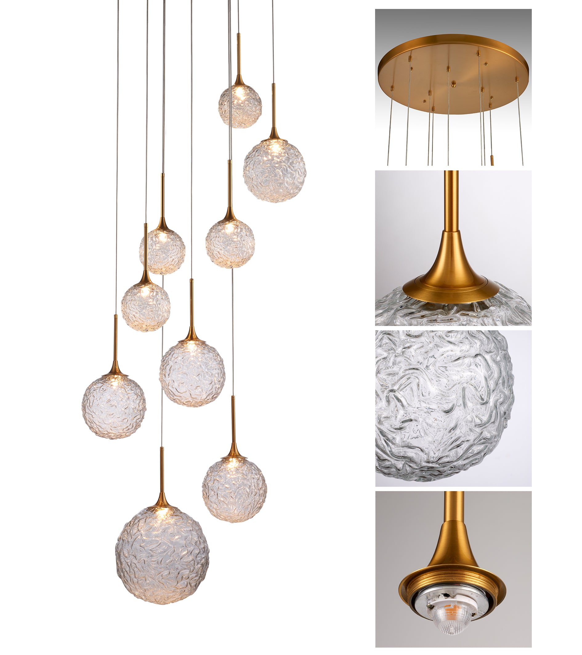 Alessandro Brass Gold Chandelier