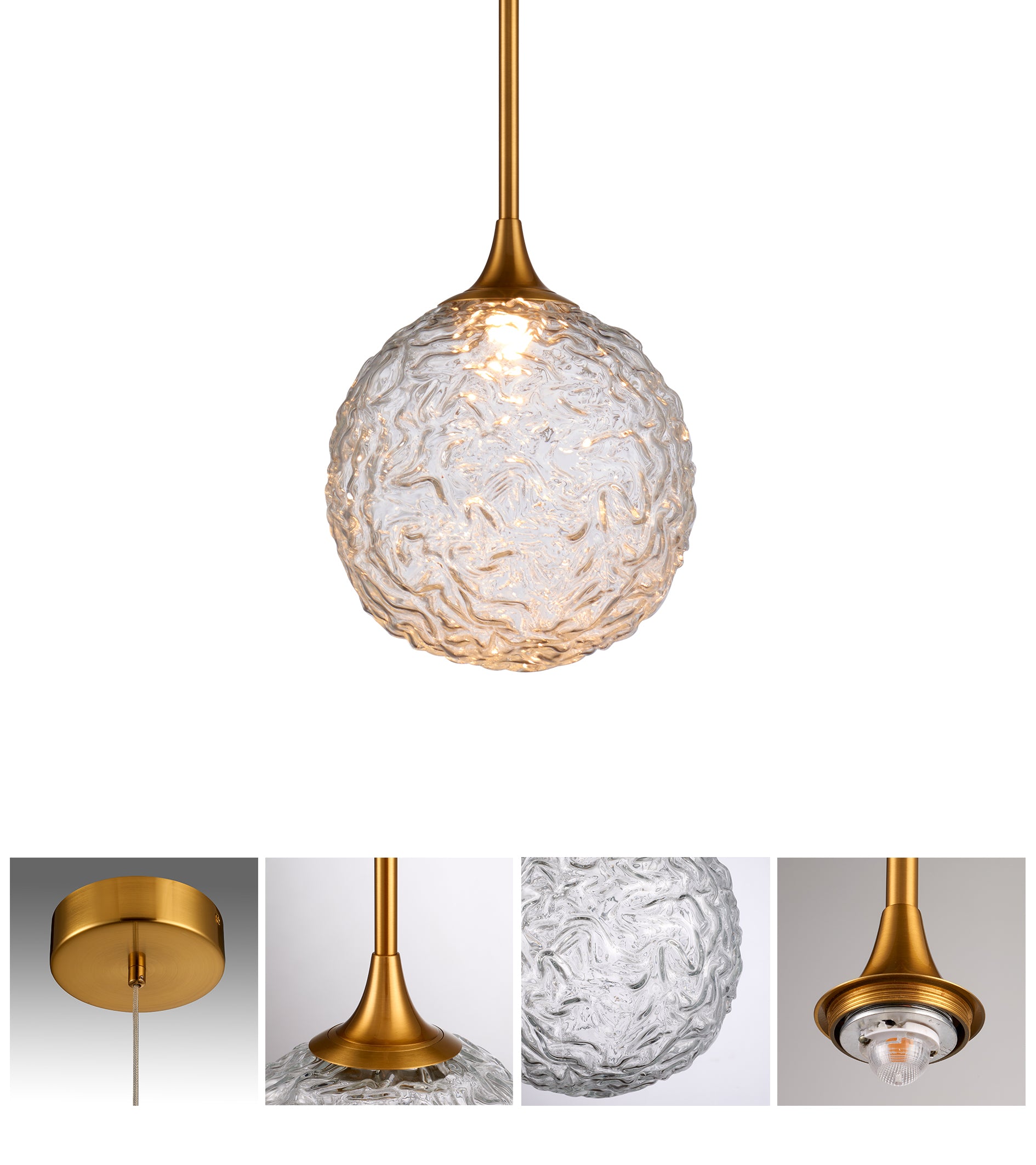 Alessandro Satin Brass Pendant Light